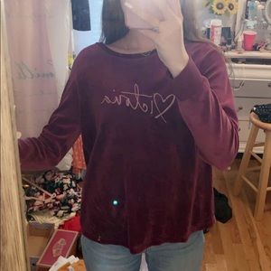 Victoria Secret Velvet Open Back Top